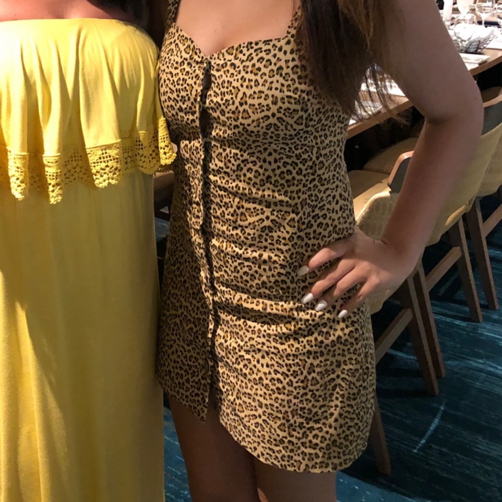 Cheetah button down dress